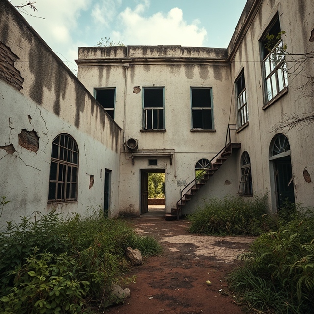 Abandoned Old Kuta Hospital with broken windows and overgrown weeds.

Featured Image Description:
A haunting image of the abandoned Old Kuta Hospital in Nigeria, featuring broken windows, overgrown vegetation, and a decaying structure.

Featured Image Title:
Abandoned Old Kuta Hospital