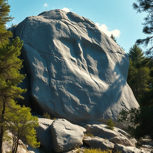 A massive granite formation illustrating Zuma Rock, symbolizing Nigeria’s strength and resilience. This image was digitally created.